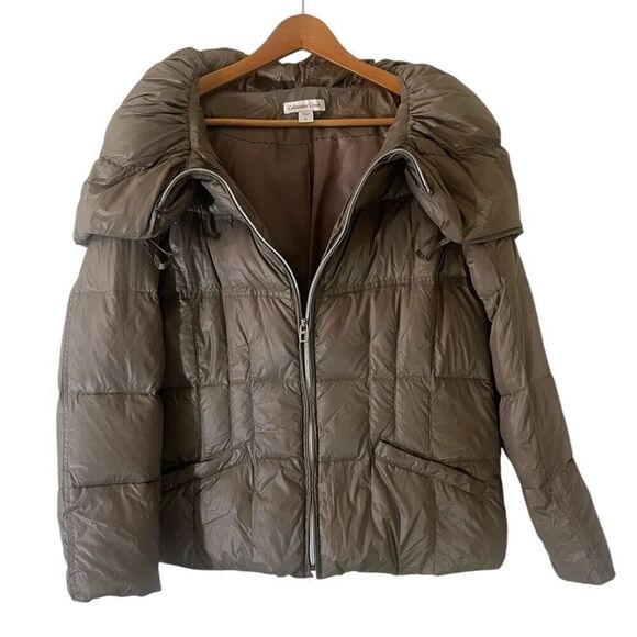 Coldwater Creek Down Filled Tan Light Weight High Warmth Puffer Jacket Sz 14 Col - Picture 1 of 6